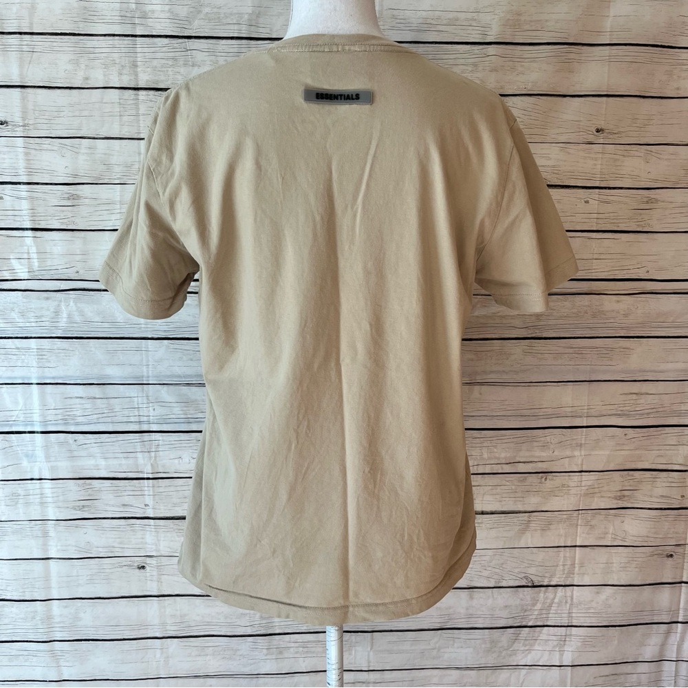 Essentials Beige Tee with Black Lettering - Picture 5 of 7